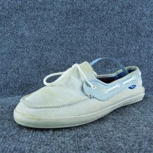 VANS Women Boat Shoe‎ Blue Fabric Lace Up Size 7.5 Medium
